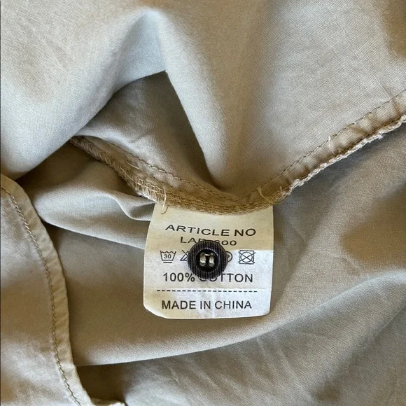 Men's Casual Button Down Shirt - Tan - Picture 10 of 16